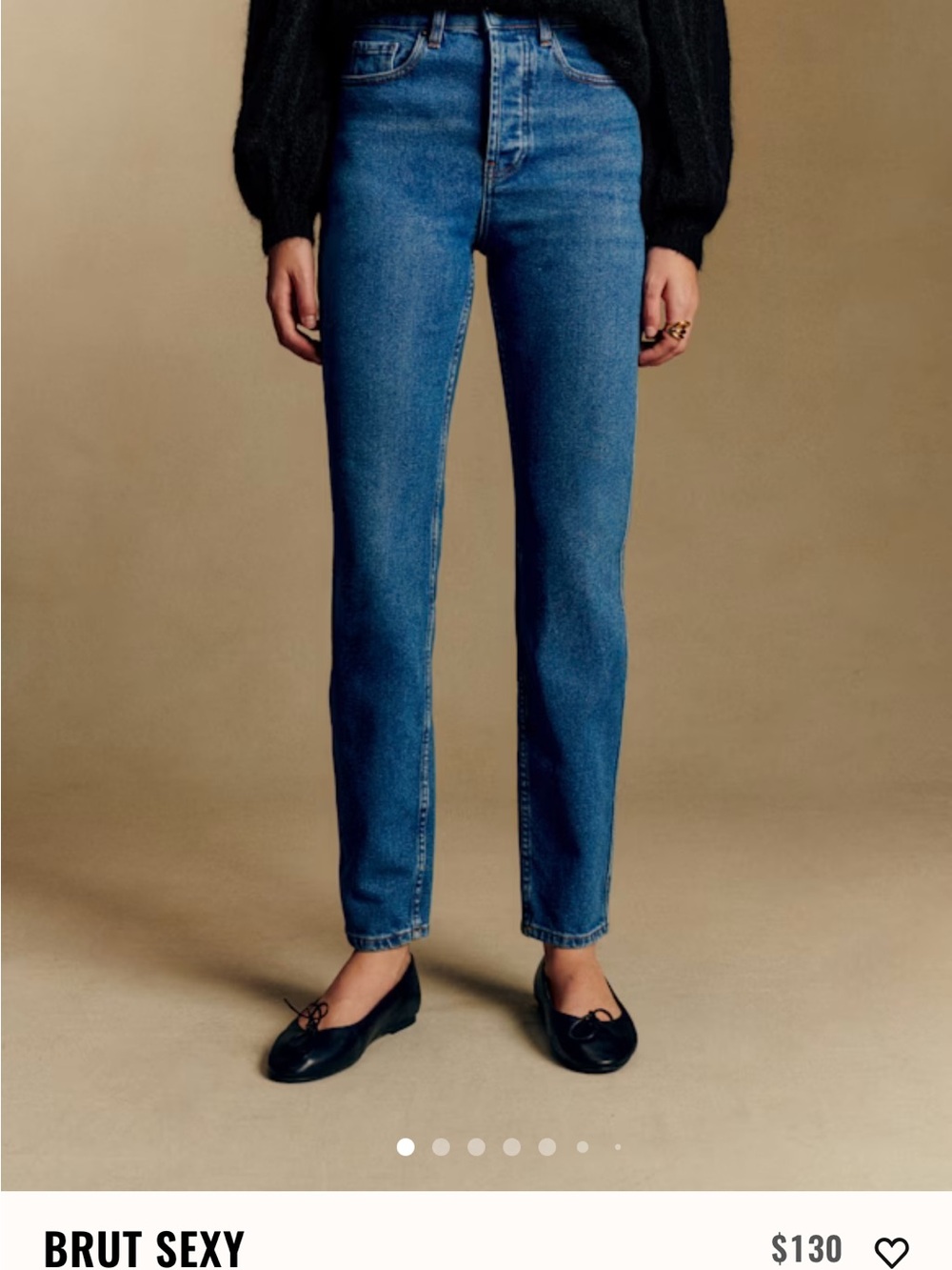 Sezane Straight Leg Jeans in Medium Blue